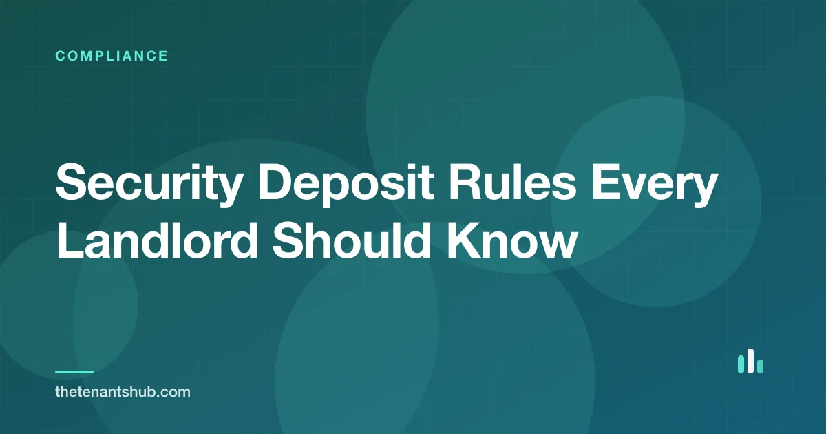 Illustration of a security deposit being held in a separate account and split between returned funds and itemised deductions